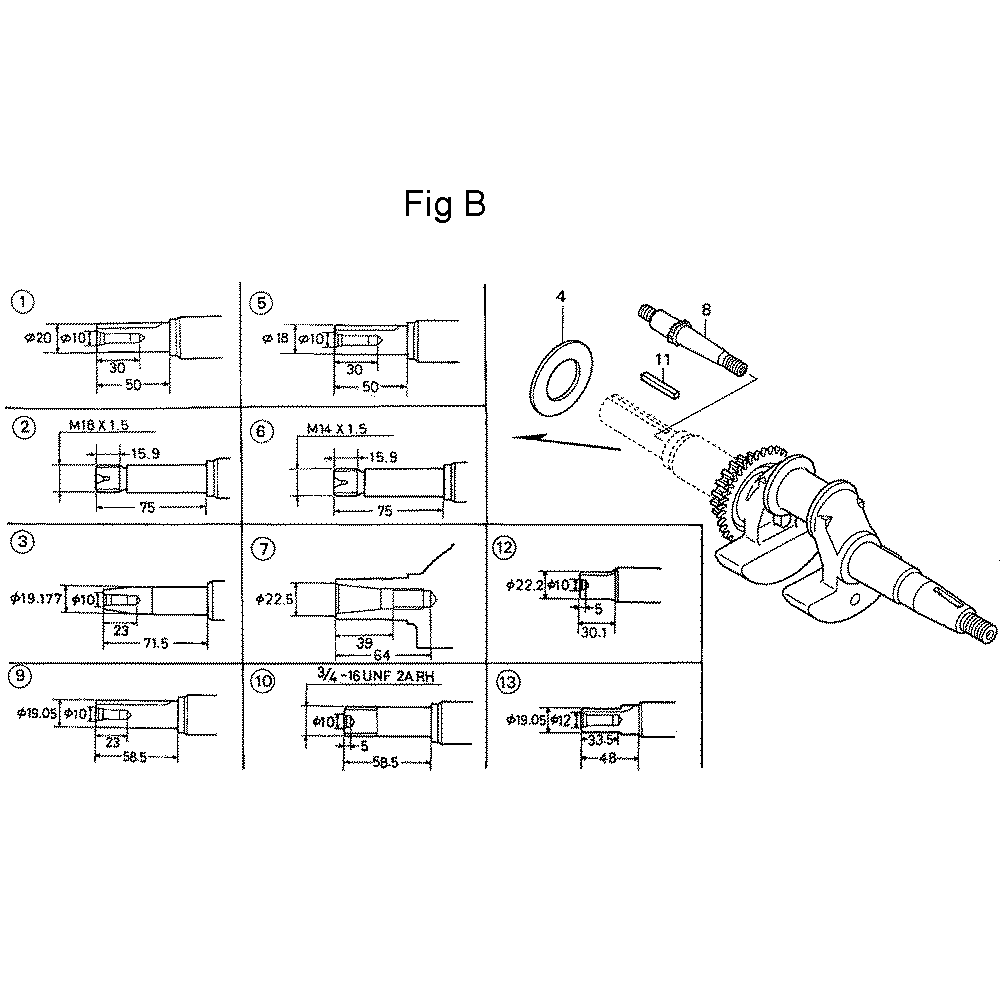 Fig-2 Diagram and Parts List for GC135 Type QHA Honda Engine