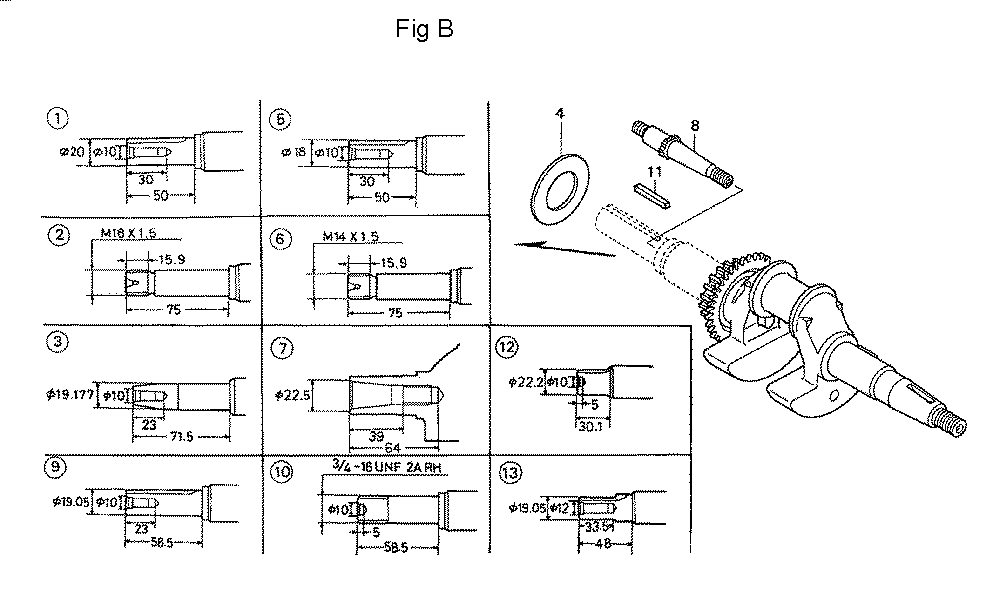 Fig-2 Diagram and Parts List for GC160 Type WKT2 Honda Engine