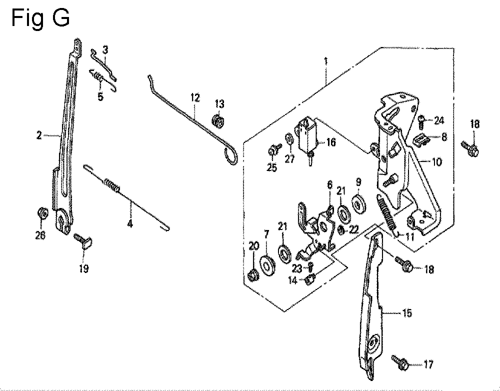 Fig-7 Diagram and Parts List for GC160 Type QHET Honda Engine