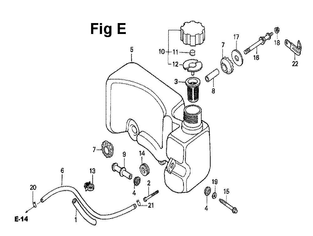 Fig-7 Diagram and Parts List for GXV160 Type N1E2 Honda Engine