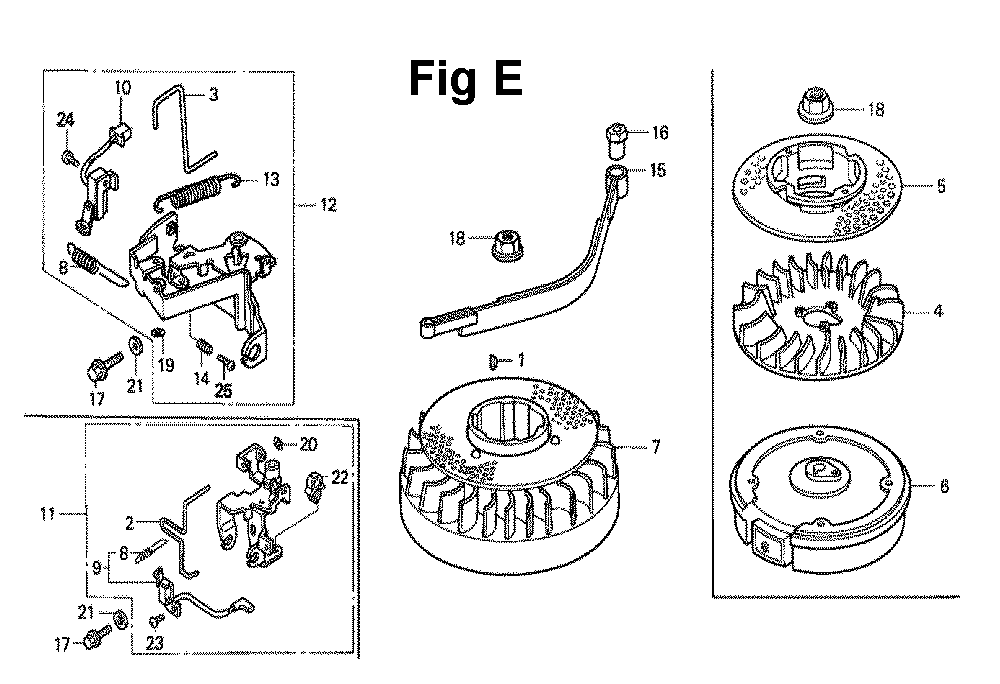 Fig-11 Diagram and Parts List for GXV140 Type N1KA Honda Engine