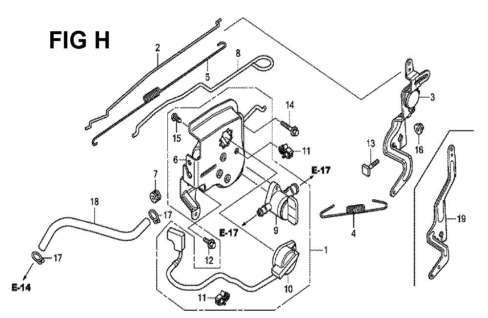 Fig-8 Diagram and Parts List for GCV190LA Type G5BR Honda Engine