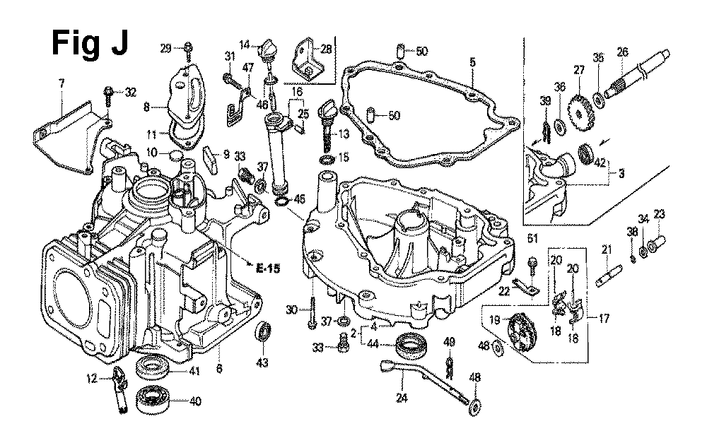 Fig-1 Diagram and Parts List for GXV120 Type SF Honda Engine