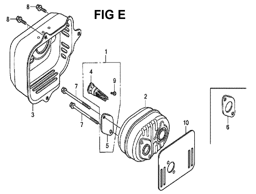 Fig-5 Diagram and Parts List for GCV190LA Type SBH Honda Engine