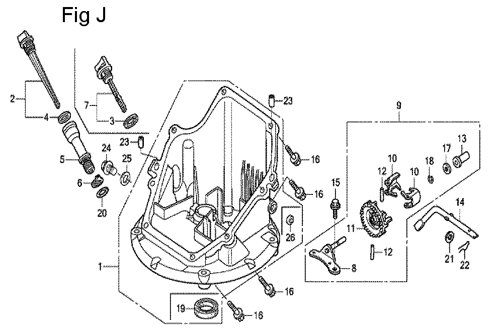 Fig-10 Diagram and Parts List for GCV160A Type A2A Honda Engine