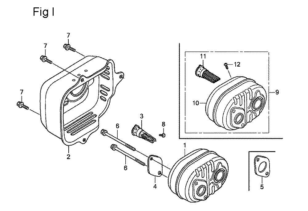 Fig-9 Diagram and Parts List for GSV190LA Type S3A Honda Engine