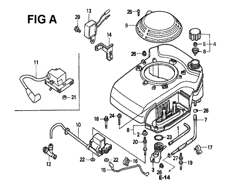 Fig-7 Diagram and Parts List for GXV160K1 Type SFSK Honda Engine