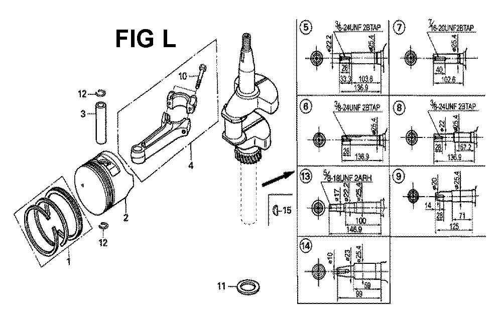 Fig-9 Diagram and Parts List for GXV160H2 Type N1F Honda Engine