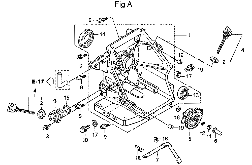 Fig-1 Diagram and Parts List for GC160LA Type DHAF Honda Engine