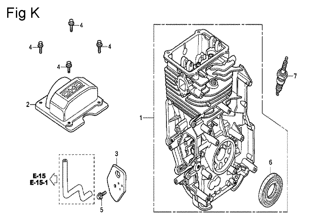 Fig-14 Diagram and Parts List for GC190A Type VXA Honda Engine