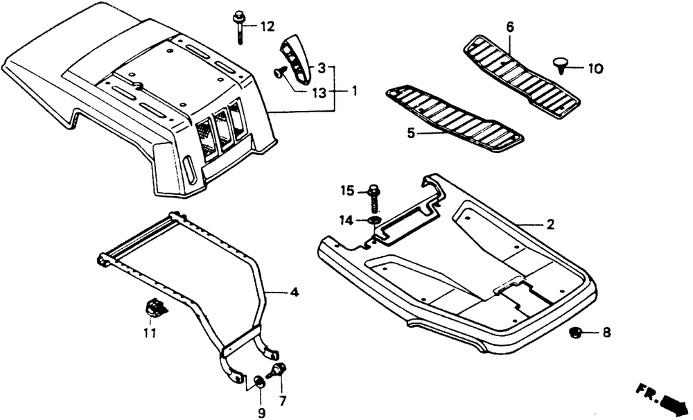Rear Body Diagram and Parts List for HT-R3009K1 (Type  SA)(MA1T-5100001 - 9999999) Honda Lawn Mower