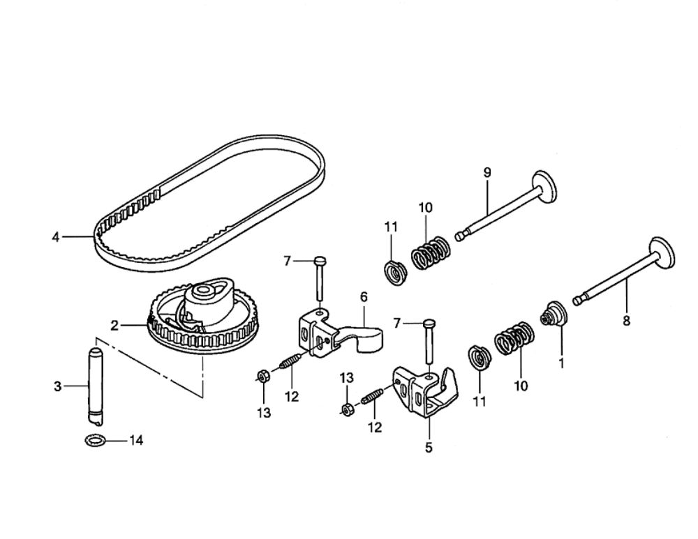 Camshaft Pulley Diagram and Parts List for GCV190-LABHH  Honda Engine