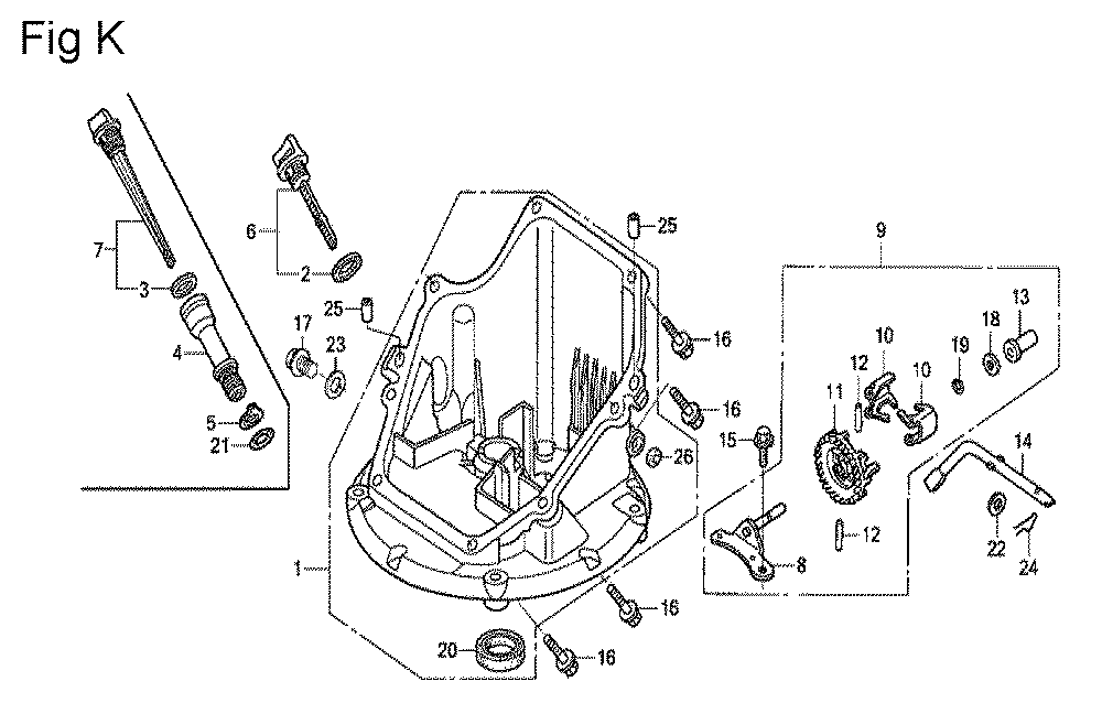 Fig-11 Diagram and Parts List for GSV190A Type N2U Honda Engine