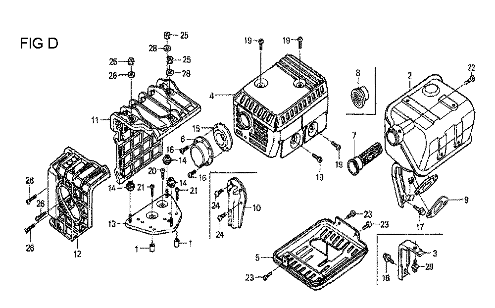 Fig-7 Diagram and Parts List for GX160U1 Type VHH4 Honda Engine