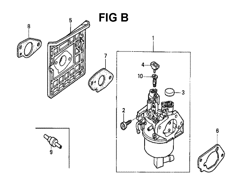 Fig-1 Diagram and Parts List for GXV340K2 Type DP23 Honda Engine