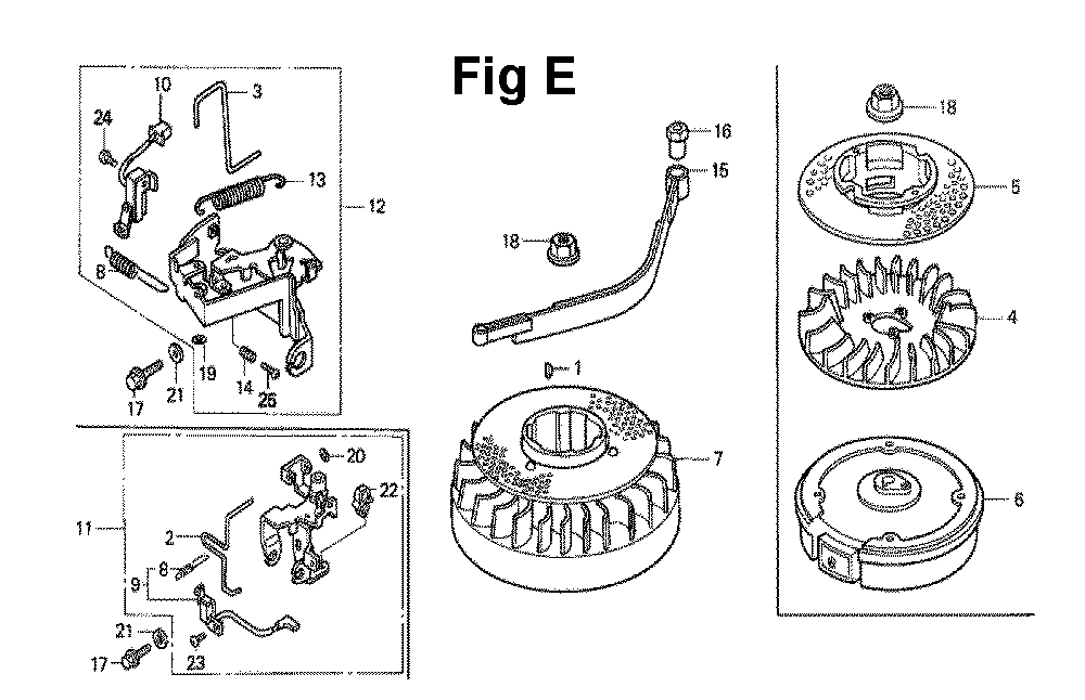Fig-5 Diagram and Parts List for GXV140 Type A2Y Honda Engine