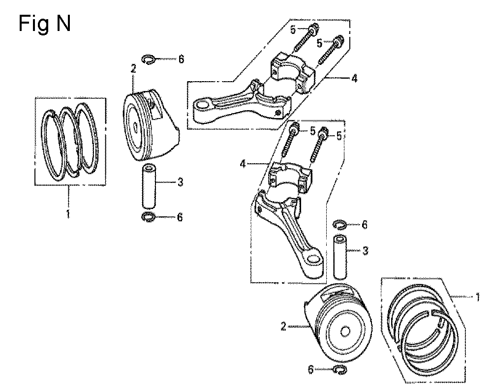 Fig-14 Diagram and Parts List for GCV530 Type DXA1 Honda Engine