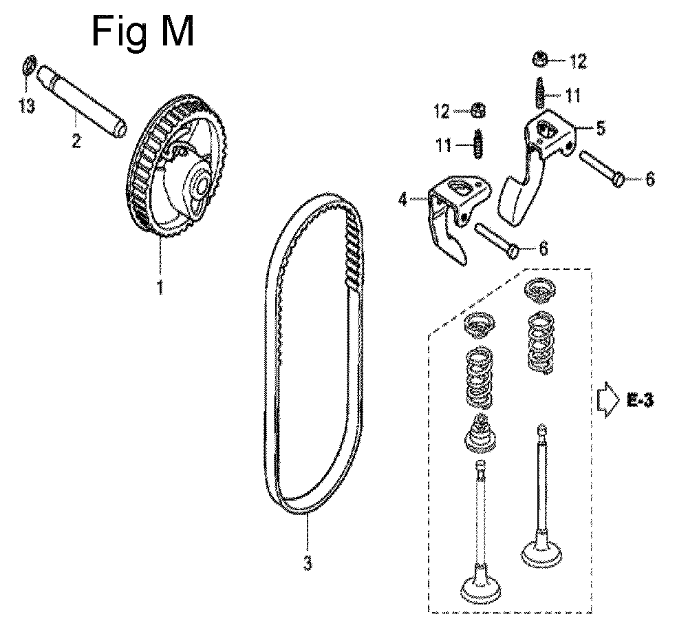Fig-13 Diagram and Parts List for GC135 Type VHJ Honda Engine