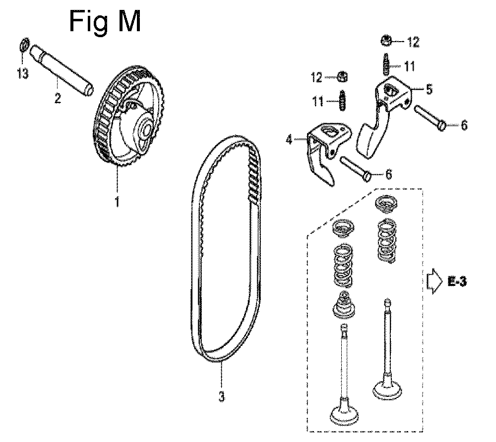 Fig-13 Diagram and Parts List for GC160 Type SHE4 Honda Engine