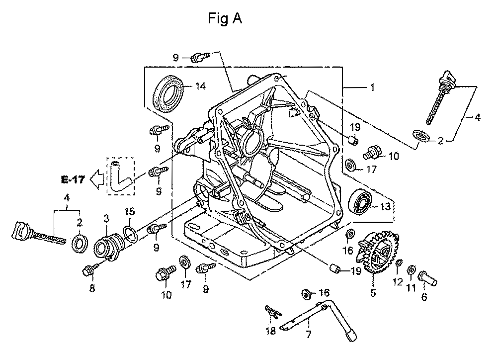 Fig-1 Diagram and Parts List for GC160LA Type QDE Honda Engine