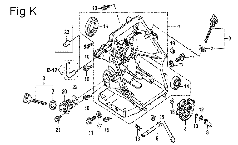 Fig-11 Diagram and Parts List for GC135 Type VXC Honda Engine