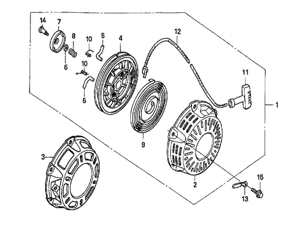 Fig-0 Diagram and Parts List for GX160U1 Type QKA4 Honda Engine