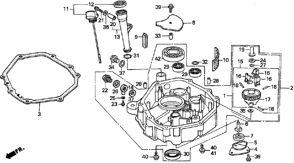 Oil Pan Diagram and Parts List for H3011 (Type  SA)(MZAJ-5000001 - 6000000) Honda Lawn Mower