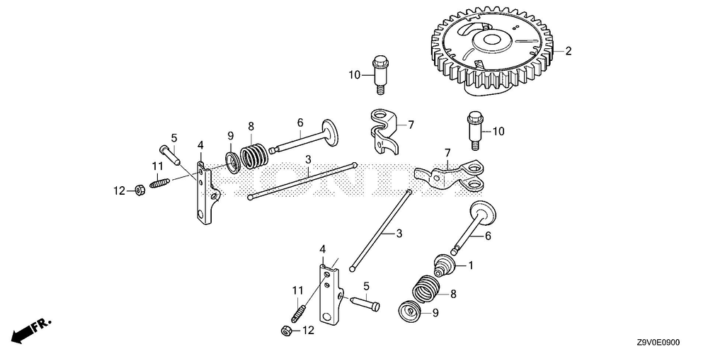 Camshaft Diagram and Parts List for GCV200LA (Type G5BR)(GJAVA-1000001-9999999) Honda Engine