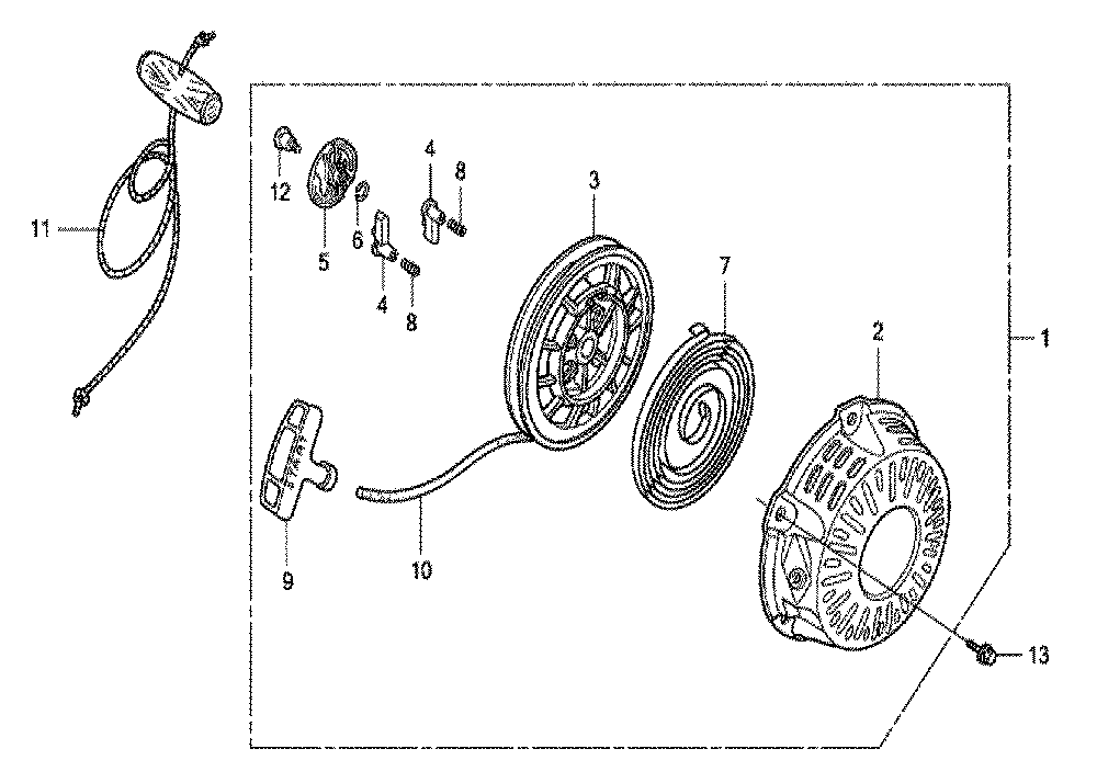 Fig-0 Diagram and Parts List for GX120K1 Type QX2 Honda Engine
