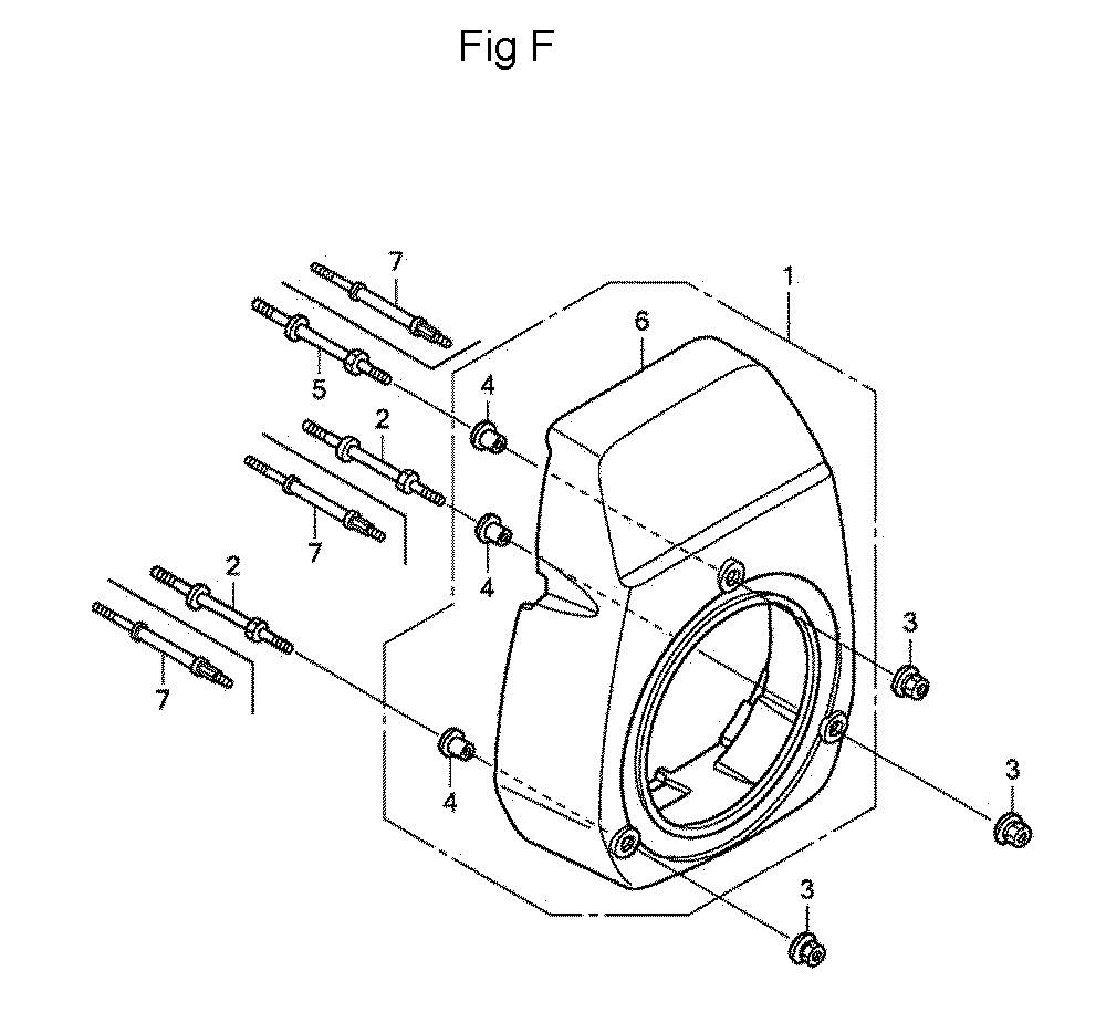 Fig-6 Diagram and Parts List for GC160 Type WKT2 Honda Engine