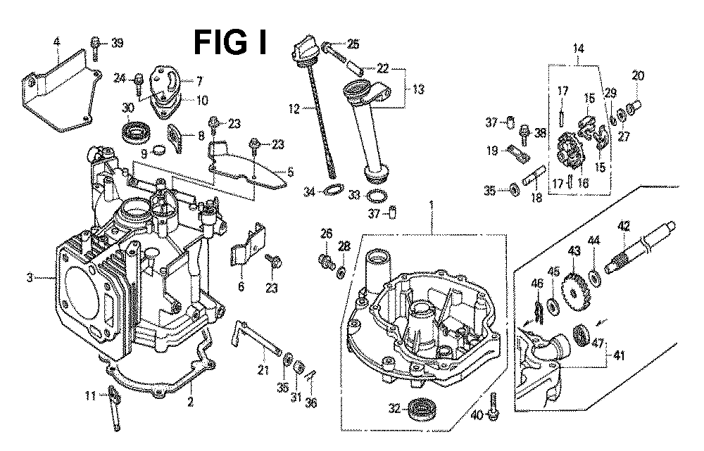 Fig-4 Diagram and Parts List for GXV140 Type N2V Honda Engine