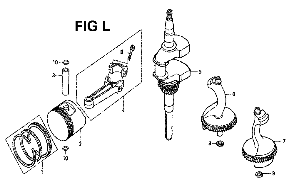 Fig-1 Diagram and Parts List for GXV340K2 Type DN Honda Engine
