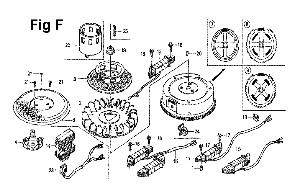 Fig-3 Diagram and Parts List for GXV270 Type DNE2 Honda Engine