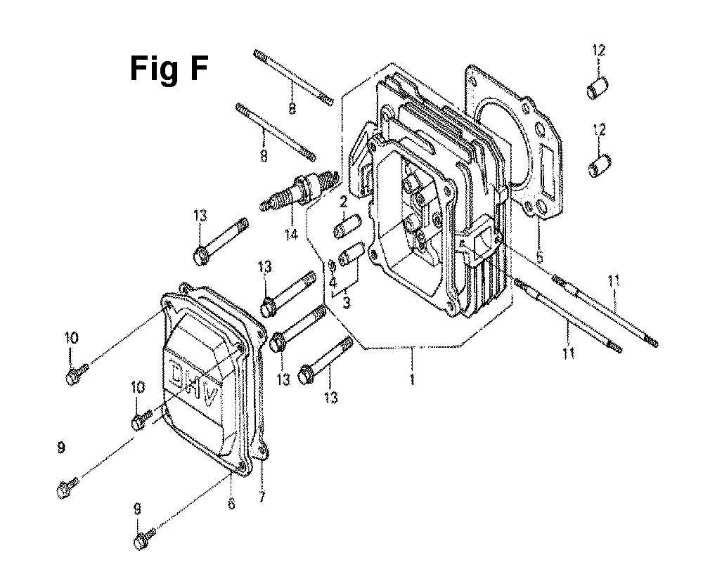 Fig-2 Diagram and Parts List for GXV160K1 Type N1E2 Honda Engine