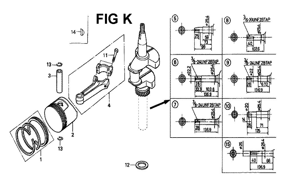 Fig-6 Diagram and Parts List for GXV160K1 Type N1C Honda Engine