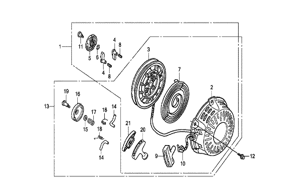 Fig-0 Diagram and Parts List for GX120T1 Type VEXA Honda Engine