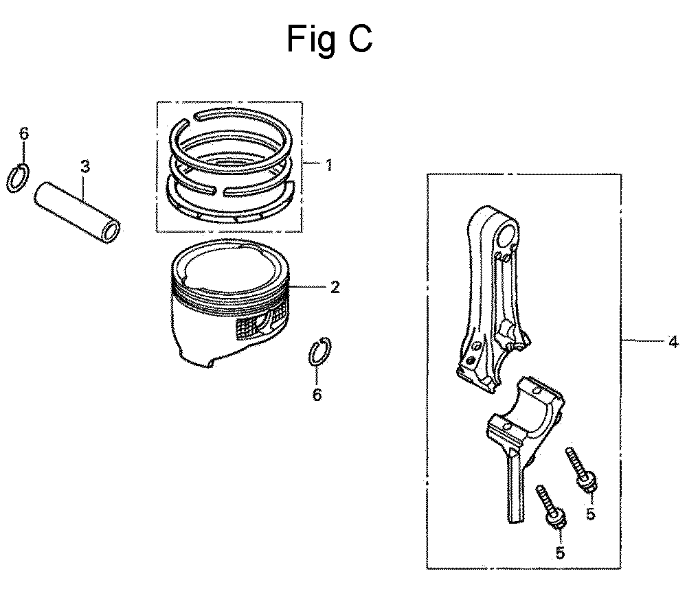 Fig-3 Diagram and Parts List for GC160 Type QHAJ Honda Engine