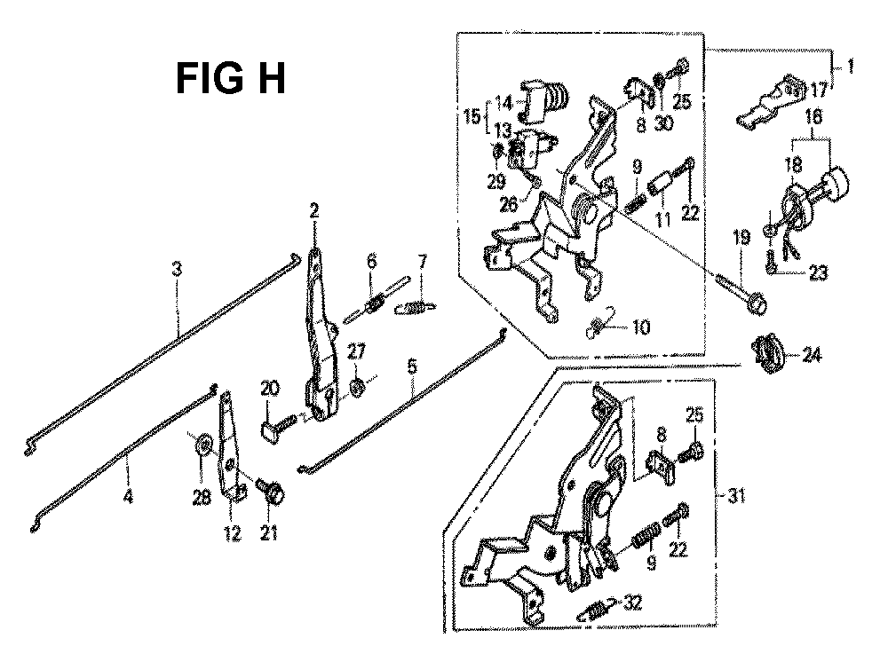 Fig-12 Diagram and Parts List for GXV340K2 Type DP2 Honda Engine
