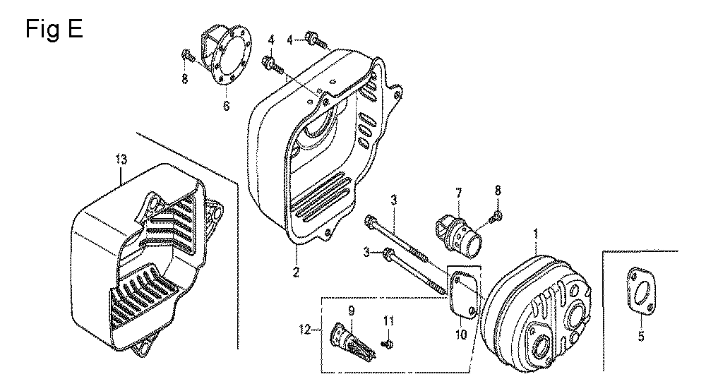 Fig-5 Diagram and Parts List for GCV160LA0 Type A1AF Honda Engine