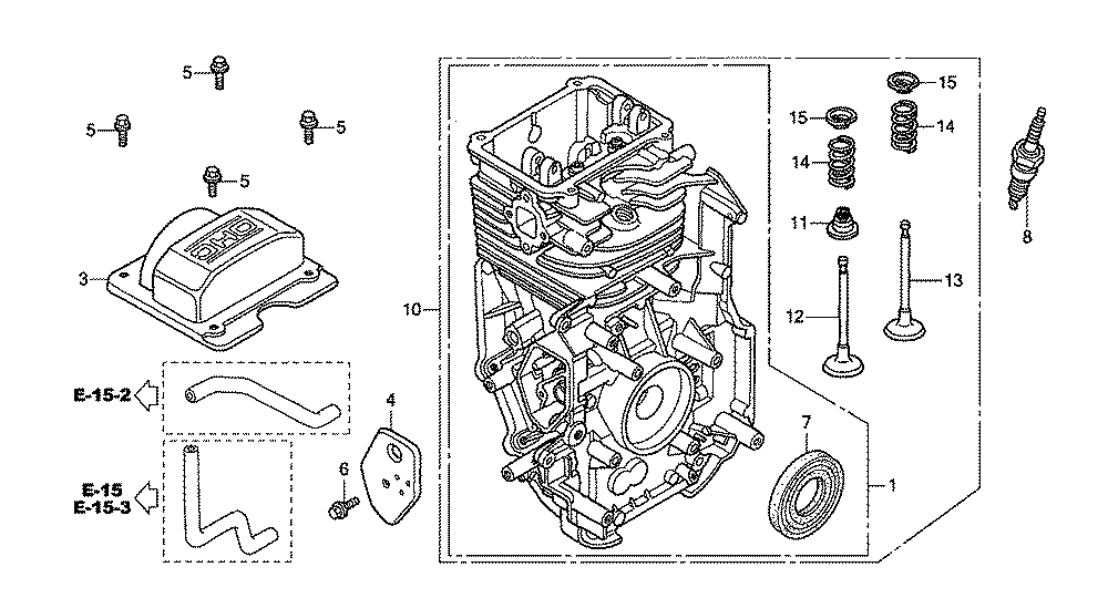 Fig-0 Diagram and Parts List for GC160 Type QHA1 Honda Engine
