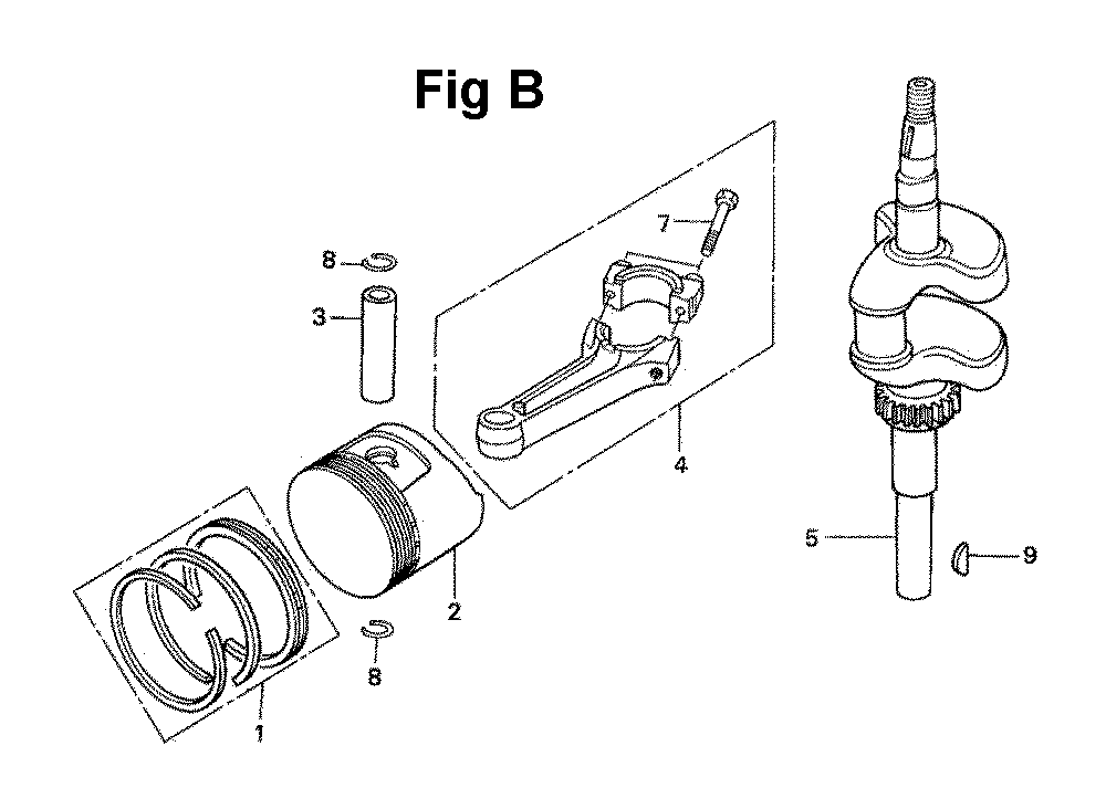 Fig-6 Diagram and Parts List for GXV120 Type A1LA Honda Engine