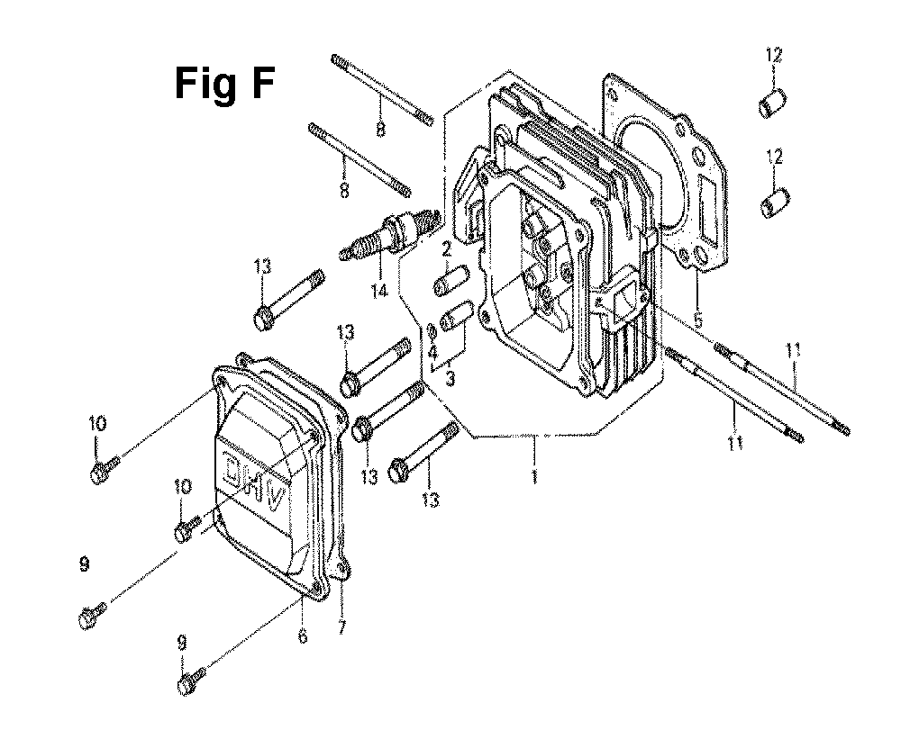 Fig-8 Diagram and Parts List for GXV160K1 Type N62 Honda Engine