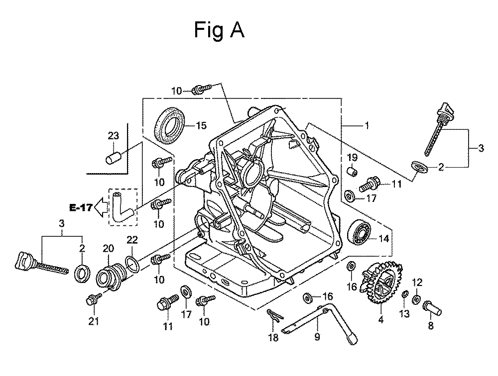 Fig-1 Diagram and Parts List for GC160 Type QHA2 Honda Engine