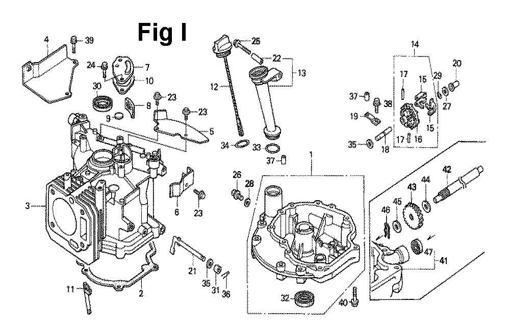 Fig-10 Diagram and Parts List for GXV140 Type A1KT Honda Engine