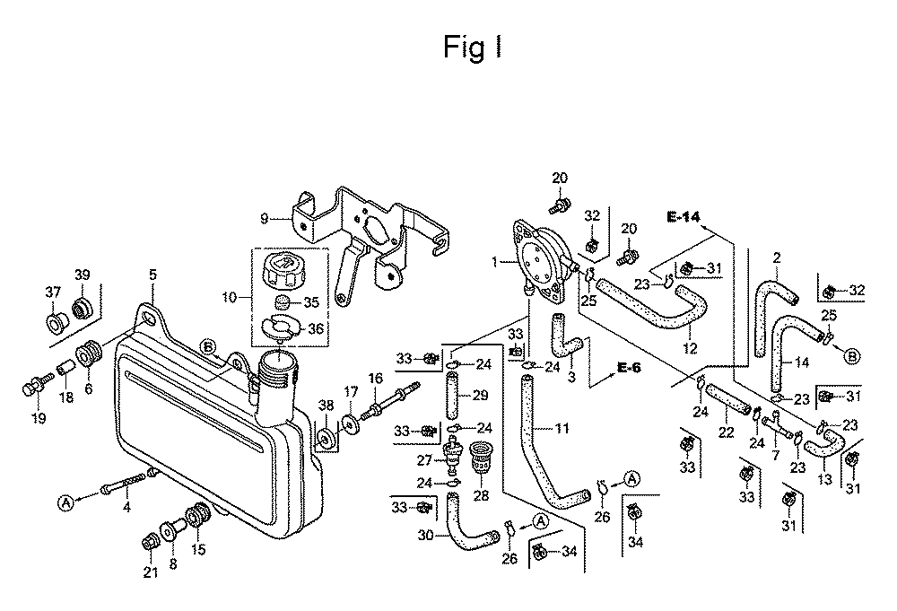 Fig-9 Diagram and Parts List for GC135 Type WME2 Honda Engine