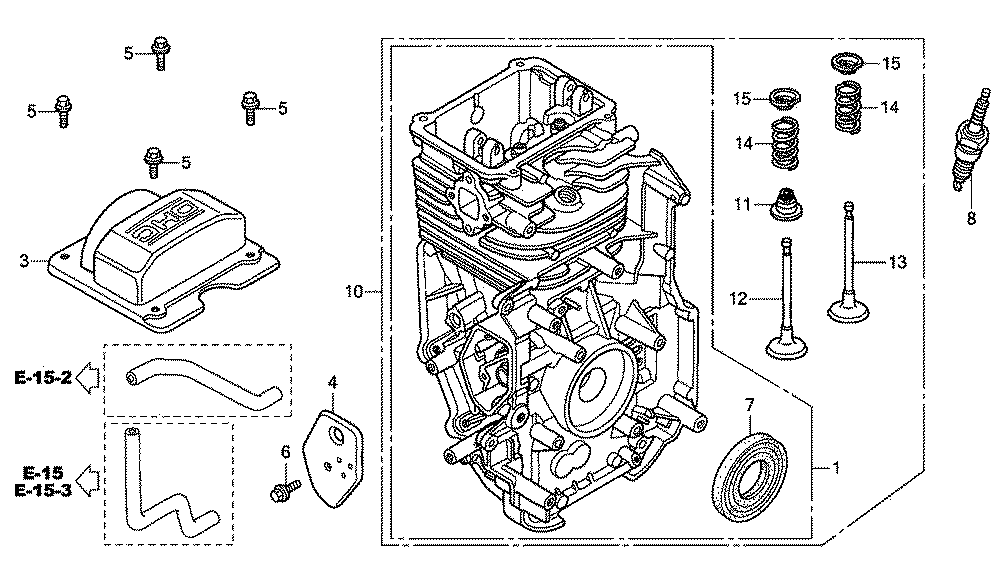 Fig-0 Diagram and Parts List for GC160A Type QEA2 Honda Engine