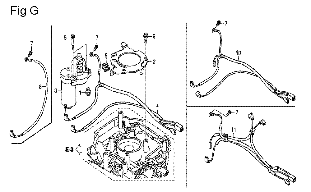 Fig-7 Diagram and Parts List for GCV160A Type EHHB Honda Engine