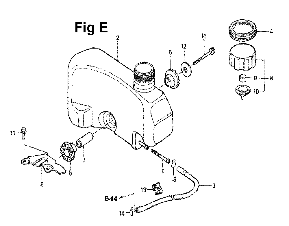 Fig-10 Diagram and Parts List for GXV120 Type N2C1 Honda Engine