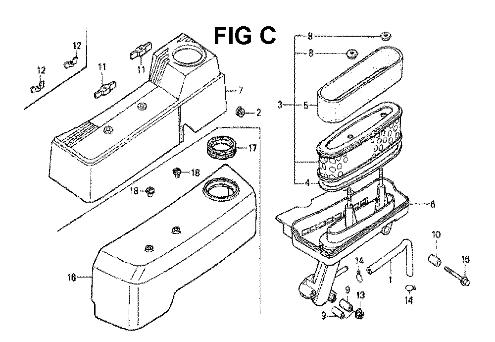 Fig-11 Diagram and Parts List for GXV160 Type P Honda Engine