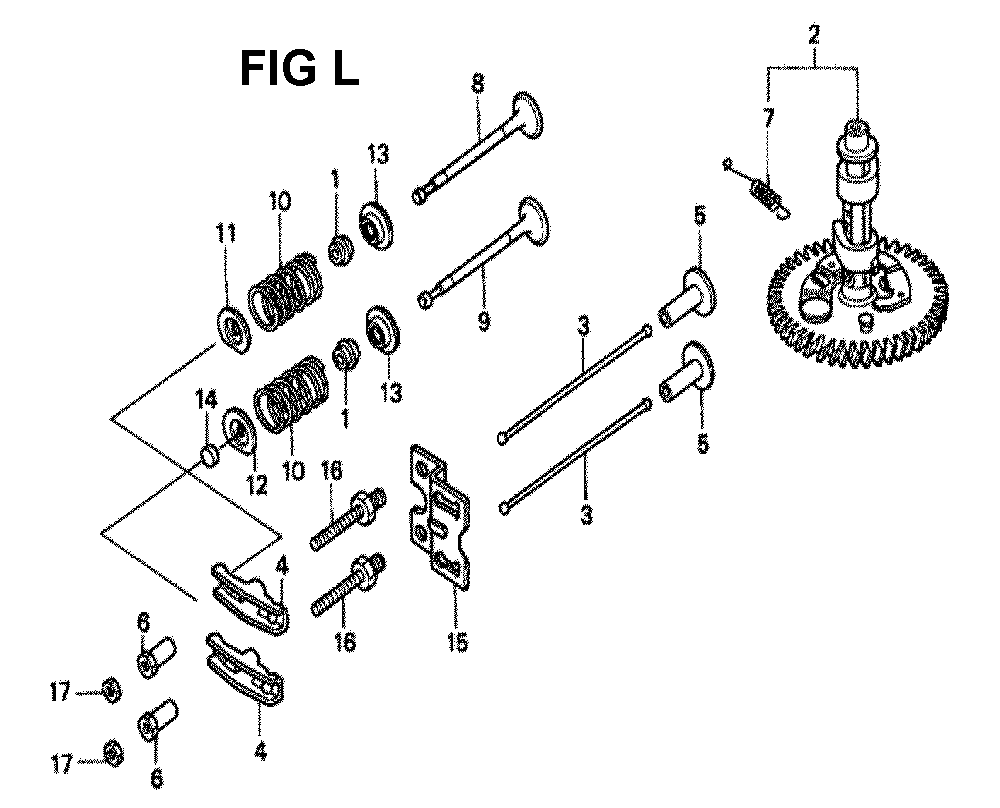 Fig-9 Diagram and Parts List for GXV340K2 Type DP2 Honda Engine